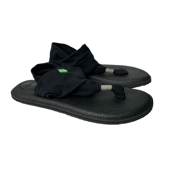 Sanuk Yoga Sling Back Black Sandals Women’s Size 9 - Picture 2 of 11